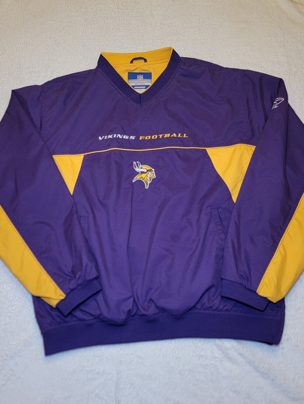 Vintage Reebok NFL Team Apparel Minnesota Vikings Pullover Windbreaker Mens L